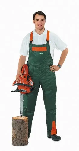 KONIFERE Schnittschutzlatzhose Grün/Orange FOREST JACK Norm: EN ISO 8-661 Gr.30