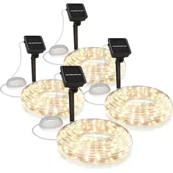 BEARWARE LED-Lichterkette - Solar 10m warmweiß - Lampen für Innen & Außen, mit 100 LEDs und Solarpanel für umweltfreundliche Beleuchtung, IP44 wasserfest.