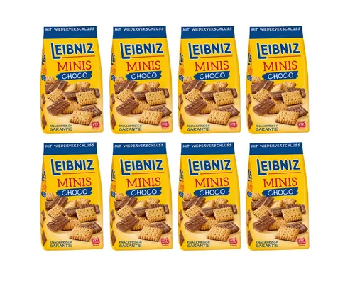 Bahlsen Leibniz Minis Butterkekse mit Schokolade 125g - Knusprige Butterkekse mit zarter Schokolade, ideal für den kleinen Snack zwischendurch. Perfekt für unterwegs oder als süße Verführung bei Kaffee und Tee.