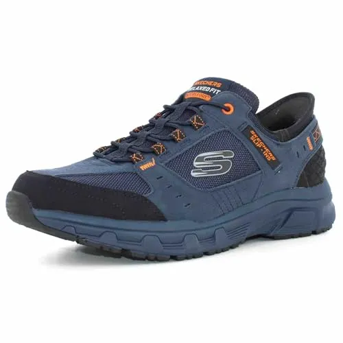 Skechers Oak Canyon Herren Walkingschuh Blau, Größe 48 - Wanderschuhe mit Air-Cooled Memory Foam für optimalen Komfort und atmungsaktives Obermaterial, ideal für Outdoor-Aktivitäten und tägliche Spaziergänge.