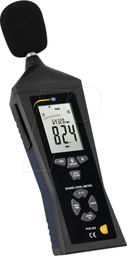 PCE 323 - Bluetooth Schallpegelmessgerät - Schall- und Lux-Messgerät mit Bluetooth-Funktion, ideal zur Schallpegelüberwachung und -kontrolle. Präzise Messungen von 30 bis 130 dB, inklusive Datenlogger und Live-Übertragung auf mobile Geräte.