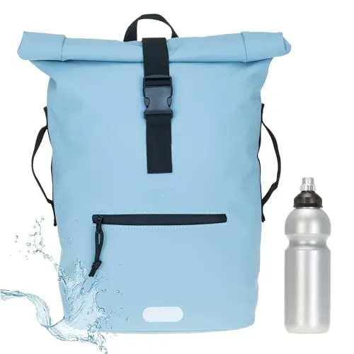 Elephant Rucksack Herren Plane Time Bag - 23L Roll-Top Fahrradrucksack - Tagesrucksäcke mit 23 Litern Volumen, spritzwassergeschütztem Planenmaterial und praktischen Fächern für Laptop und Trinkflasche.