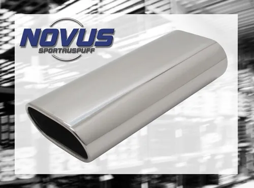 EDELSTAHL ENDROHR Ø 75 x 135mm Oval zum ANSCHWEISSEN AUSPUFF ENDSCHALLDÄMPFER