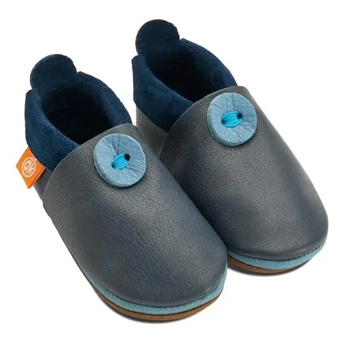 Orangenkinder Kita- und Hausschuhe mit Gummisohle - Klassik 24/25, blau