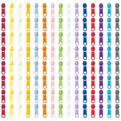 poraceous 120 Stück Reißverschluss Ersatz, Buntes Nr.3 Zipper Ersatz, Buntes Reißverschluss Schieber-ersatz Metall, 15 Farben, für Die Geldbörse, Hose, Jacken, Koffer, Kleidung, Gepäck, Rucksäcke