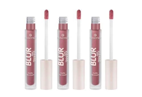 Essence Lippenstift BLUR SOUFFLÉ MATTE LIP CREAM, 3-tlg., Semi-matte Textur mit Soft-Focus für perfekte Blurred Lips