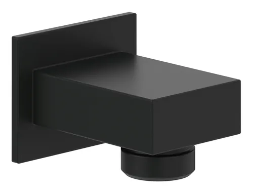 Villeroy & Boch Universal Showers Wandanschlussbogen - Matt Black - Für Brausen, elegantes eckiges Design in Matt Black, ideal für moderne Badezimmer und einfache Installation.