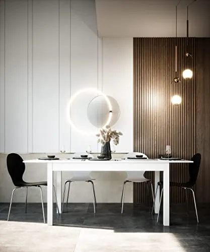 Newfurn Esstisch Weiß ausziehbar 140-180 cm