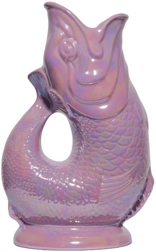 Gluckigluck Wasserkaraffe, (Original Gluggle Jug aus England), mit Gluckergeräusch, handgefertigt, ikonisches Fisch-Design, 1,2 L