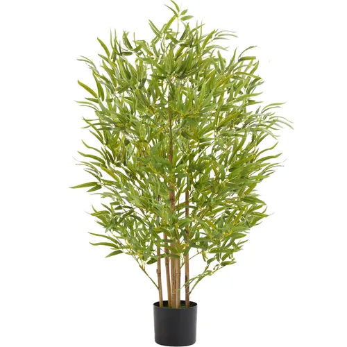 TecTake Künstlicher Bambusbaum Bambosa - 120 cm, realistische Optik - Künstliche Pflanzen mit naturgetreuen Blättern, pflegeleicht und ideal für Wohnzimmer oder Büro. Schaffe eine grüne Wohlfühloase ohne Aufwand!