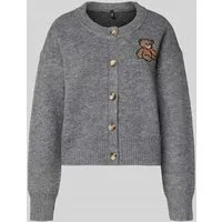 ONLY Damen Strickjacke ONLTeddy 15357743 - Stylische Strickjacke mit einzigartigem Teddy-Motiv, vielseitig tragbar als Cardigan oder Pullover, ideal für moderne Looks in der Übergangszeit.