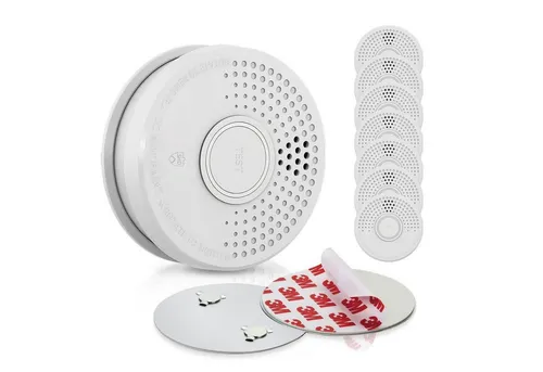 SHD by OneConcept 8X Mini-Rauchmelder - Rauchmelder für Küche, Büro und Wohnwagen, mit zuverlässigem 85dB-Alarm und einfacher Magnethalterung für schnelle Installation.