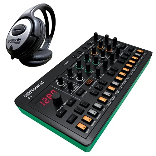 Roland Aira S-1 Tweak Synthesizer mit Kopfhörer - Spar-Set - Polyphoner Micro-Synthesizer mit 4 Stimmen und 64-Step-Sequencer, ideal für kreative Sound-Designs. Inklusive keepdrum Kopfhörer für erstklassigen Klang.