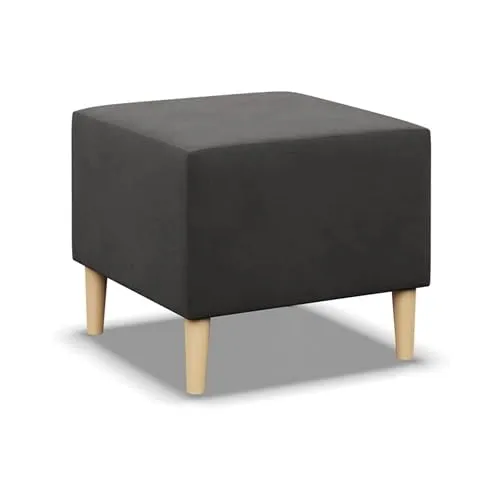 Mebligo - Puff Hocker BLANK, Fußhocker für Sessel, Couch Hocker, Sofa Hocker, Sitzhocker, Hocker Wohnzimmer, Bequemer Hocker als Auflage, Sitzpuff, Beine und Tisch - 51x51x40cm Grau