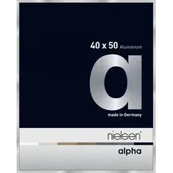 Nielsen Alu 1640003 Alpha 40x50cm silber Bilderrahmen - Eleganter Silber Bilderrahmen für stilvolle Präsentationen, ideal für Fotos oder Kunstwerke in 40x50 cm.