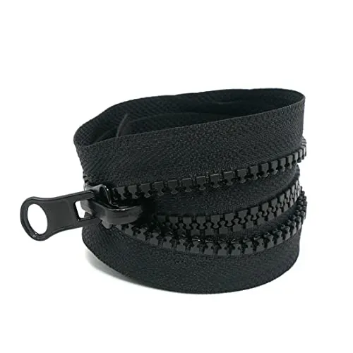 Stück Reißverschluss in Schwarz 70 cm, Langer Spiralreißverschluss, #8 Reißverschluss, Für Jacken, Taschen, Bettwäsche (Schwarz) 1