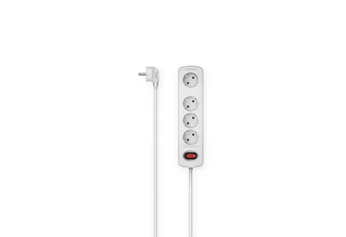 Hama 4-fach, Schalter, 1,5 m, Weiß Steckdosenleiste (Kabellänge 1.5 m)