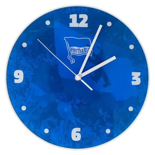 Hertha BSC Wanduhr Glas rund