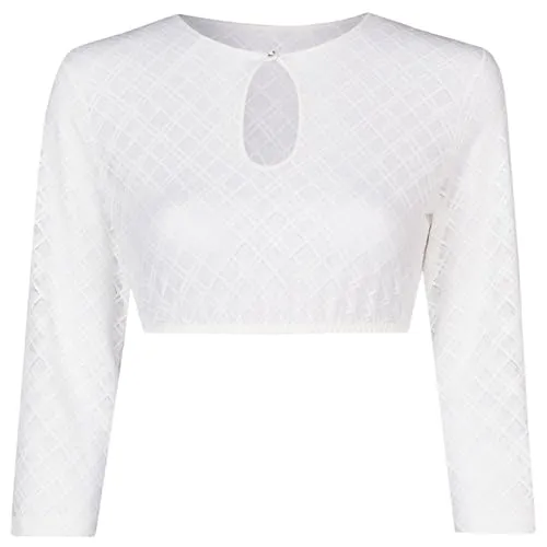 Nina von C. Spitzen Dirndlbluse Naomi Lochausschnitt 48471328 | Weiß (DE/NL/SE/PL, Numerisch, 40, Regular, Regular, Weiß)