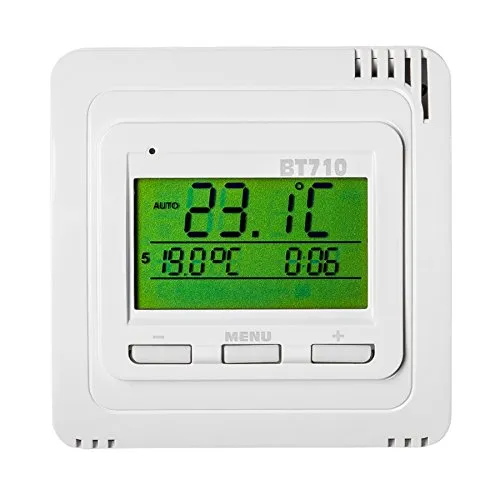 Funk Raumthermostat Unterputz für Infrarotheizung - Modell Nr. 401343 - Programmierbarer Thermostat mit 7 Wochenprogrammen und 6 Temperaturänderungen pro Tag, ideal für effiziente Heizungssteuerung und Energieeinsparung.