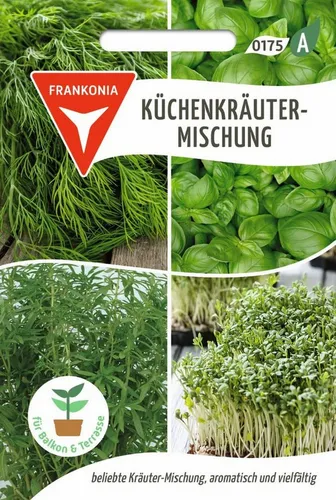 FRANKONIA Kräutersamen Küchenkräuter-Mischung Samen: Basilikum Bohnenkraut Dill Kresse