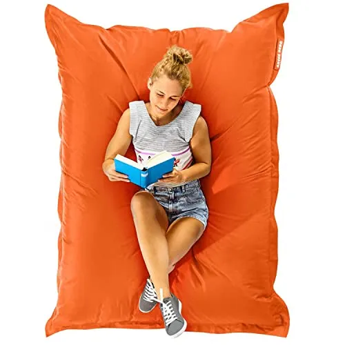 Green Bean Sitzsack XXL, Orange - Geräumiger Outdoor-Sitzsack (140 x 180 cm) aus wasserabweisendem Polyester-PVC, ideal für Garten und Terrasse. Ergonomische EPS-Perlen-Füllung sorgt für maximalen Komfort und Anpassungsfähigkeit.