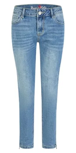 Buena Vista Damen Hose Italy 7/8 - Stilvolle 7/8-Hose für Damen - Modische 7/8-Hose mit praktischen Taschen und Reißverschluss am Hosenbein; ideal für vielseitige Outfits und perfekten Tragekomfort.