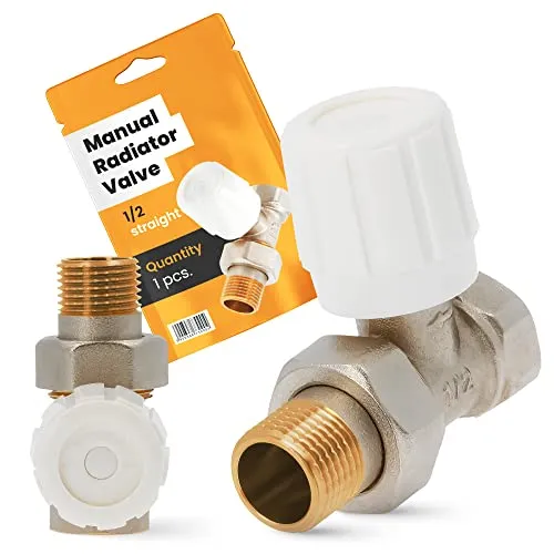 Thermostatisches Manuelles Heizkörperventil 1/2 '' Durchgangsform Messingheizung Zentralheizungssteuerung Heizungsregler Heizungsthermostat Mechanisch Einfacher Klassiker