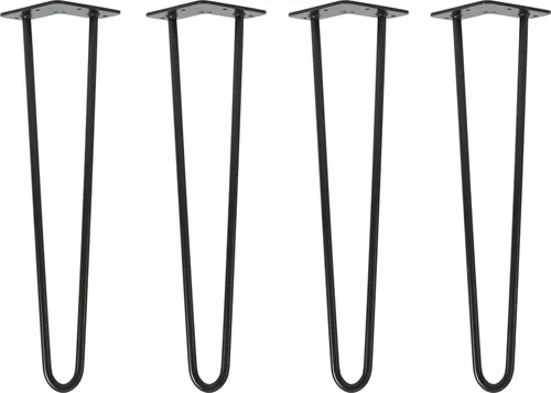Produktbild Natural Goods Berlin HAIRPIN Legs – 50 cm Haarnadelbeine für Möbel, Schwarz, 4 Stück