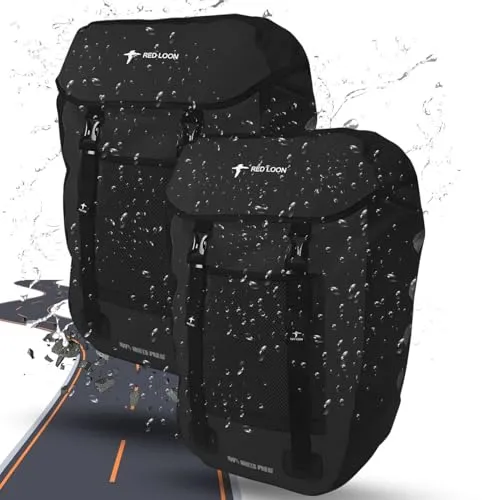 Red Loon 2X Fahrradtasche eBike hinten - Bike Packing - Radtasche für Gepäckträger wasserdicht - Fahrradtasche - Hinterradtasche - Fahrradtasche Gepäckträger - Gepäckbox - LKW-Plane Pro Plus