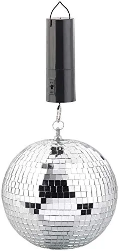 Lunartec Spiegelkugel: Selbstdrehende Discokugel zum Aufhängen, Ø 20 cm, Batteriebetrieb (Discokugel Batterie, Spiegelkugelmotor, Drehmotor batteriebetrieben)
