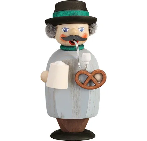 Seiffener Volkskunst Räuchermännchen Kleine Gesellen - Bayer, 14 cm - Räuchermännchen aus dem Erzgebirge, 14 cm hoch, handbemalt und aus Holz. Perfekt als Geschenk oder für Sammler, authentische Handarbeit von Seiffener Volkskunst.
