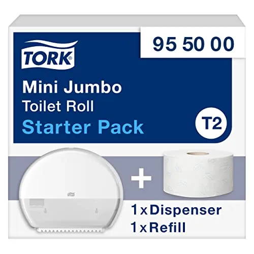 Tork Mini Jumbo Toilettenpapierrolle Starter Pack in weiß von Tork