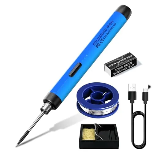 Kabelloses Lötkolben Set - Flexibles Lötgerät mit 3 Temperaturmodi - Lötgeräte: Kabelloses Lötkolben Set mit 3 einstellbaren Temperaturmodi und schnellem Aufheizen in nur 6 Sekunden, ideal für präzises Löten und vielseitige Anwendungen.