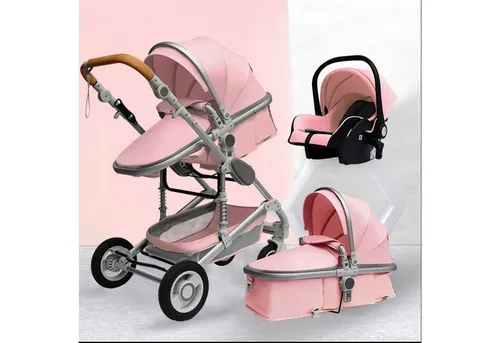 TPFLiving Kombi-Kinderwagen 3in1 Set - Modell 2 Stoff - Rosa - Kombi-Kinderwagen 3in1 Set, hochwertig und extravagant, ideal für Eltern, die Flexibilität und Stil schätzen. Erleben Sie Komfort und Funktionalität für Ihr Baby.