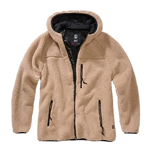 Brandit TEDDYFLEECE Jacke Damen - Winterjacke mit Kapuze, hochfloriges Teddy-Fleece für optimale Wärme und Atmungsaktivität