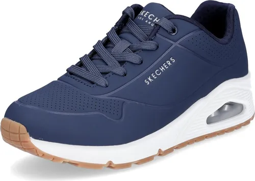 Skechers Uno Stand On Air Navy Größe EU 37 - Sneaker für Damen mit luftgepolsterter Skech Air Zwischensohle und Air Cooled Memory Foam Einlegesohle für optimalen Tragekomfort und lässigen Streetstyle.