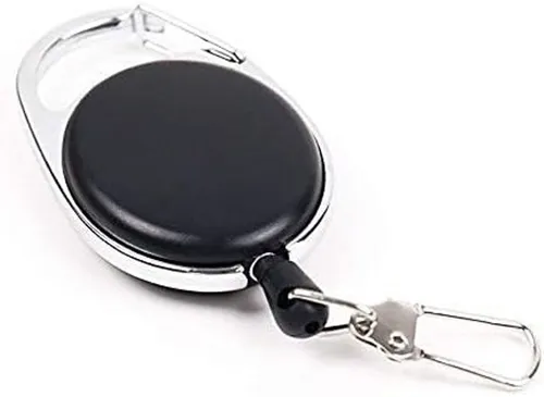 1x Ausweisjojo Schlüsseljojo Jojo Zipper oval Schlaufenclip Karabiner