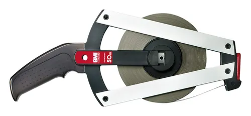 BMI Rahmenbandmaß 30m x 13 mm Glasfaser - Präzises Messgerät für Handwerker, robust und langlebig mit einer flexiblen Glasfaser-Messband für einfache Handhabung.