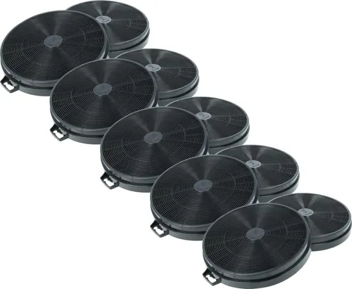 vhbw 10x Aktivkohlefilter kompatibel mit Whirlpool AKR 563, AKR 590, Cappa, AKRR 638, AKRR 906, AKR 551 JA, AKR 551 NA Dunstabzugshaube - 20,2 cm