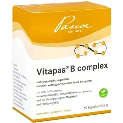 Vitapas B Complex Kapseln - Arzneimittel zur Unterstützung des Nervensystems und Energiestoffwechsels mit allen 8 B-Vitaminen, ideal zur Verringerung von Müdigkeit.
