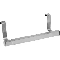 Fackelmann Edelstahl-Handtuchhalter - Praktischer Handtuchhalter für die Küche - Handtuchhalter aus Edelstahl, zum Einhängen an Küchentüren, ausziehbar und ideal zum Trocknen von Handtüchern und Putzutensilien.