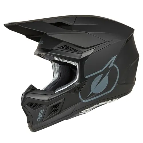 O'NEAL 3SRS Helmet SOLID V.24 - Motocross-Helm für Erwachsene - Motorradhelm mit ABS-Schale und optimierter Luftzirkulation für maximalen Komfort. Ideal für Enduro-Fahrer, bietet er erhöhte Sicherheit durch eine perfekte Passform und einen Doppel-D-Sicherheitsverschluss.