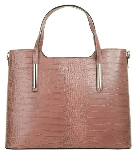 Elegante Henkeltasche CLUTY aus echtem Leder - Handtaschen aus 100% echtem Leder mit markantem Reptilien-Look, ideal für Business und Abendveranstaltungen. Made in Italy, geräumiges Hauptfach mit Reißverschluss und abnehmbarem Schulterriemen.