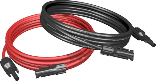 Solarkabel mit Stecker Verlängerungskabel rot schwarz 4mm² Solarleitung PV # 2x 5m