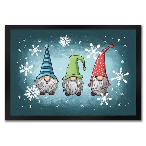 speecheese Weihnachts-Wichtel Fußmatte in 35x50 cm Fußabtreter für Weihnachtszeit Advent lustige Weihnachtsdekoration Deko für Hauseingang Winter Vorfreude auf Weihnachten