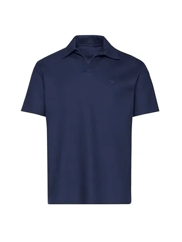 TRIGEMA Oversized Poloshirt ohne Knopfleiste in Waffeloptik von Trigema