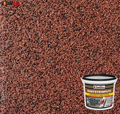 Mosaikputz Buntsteinputz BP 80 (rotbraun, schwarz) 5 kg Fertigputz Sockelputz