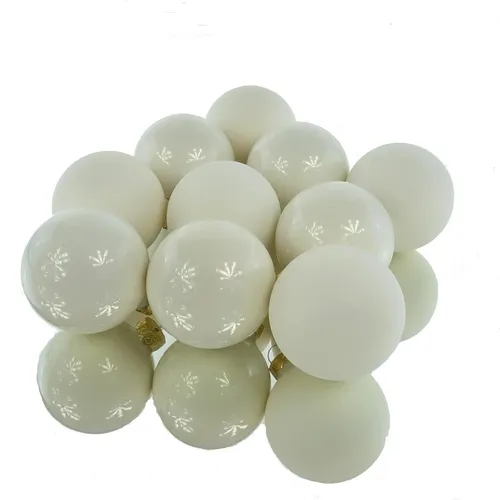 Christbaumkugeln Wollweiß 5 x glänzend & 5 x matt Ø 6 cm aus Glas  - 10er Set