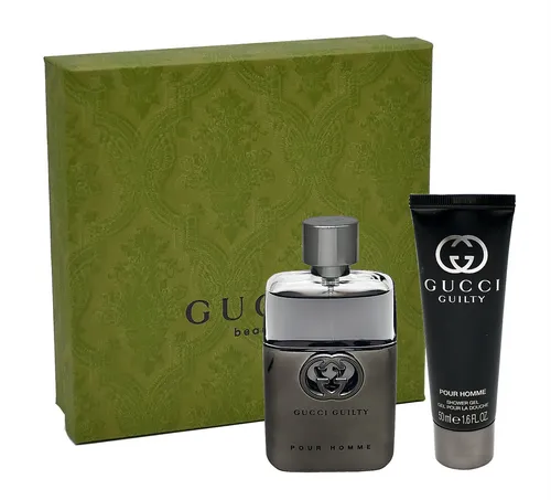 Gucci Guilty Eau de Toilette pour Homme 50ml & Duschgel 50ml Geschenkset - Herren Parfüm Geschenkset mit 50ml Eau de Toilette und 50ml Duschgel, ideal für den modernen Mann, der seinen Duft stilvoll unterstreichen möchte.
